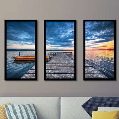 " Small Dock And Boat 1 " 3 - Pieces