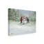 «Bonhomme de neige et enfants», reproduction d'art sur toile tendue-27484306