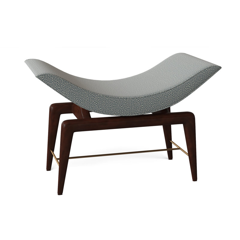 Saddle Upholstered Bench, Maya Cyan