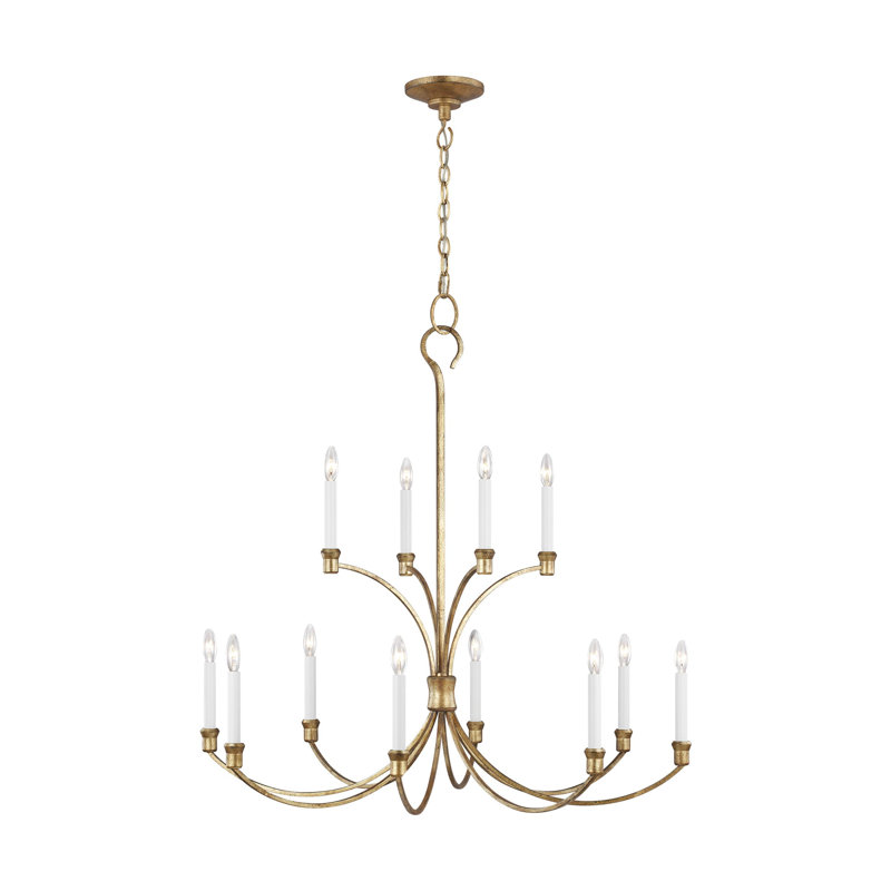 Westerly 12 - Light Chandelier, Antique Gild, 40" H x 42" W x 42" D