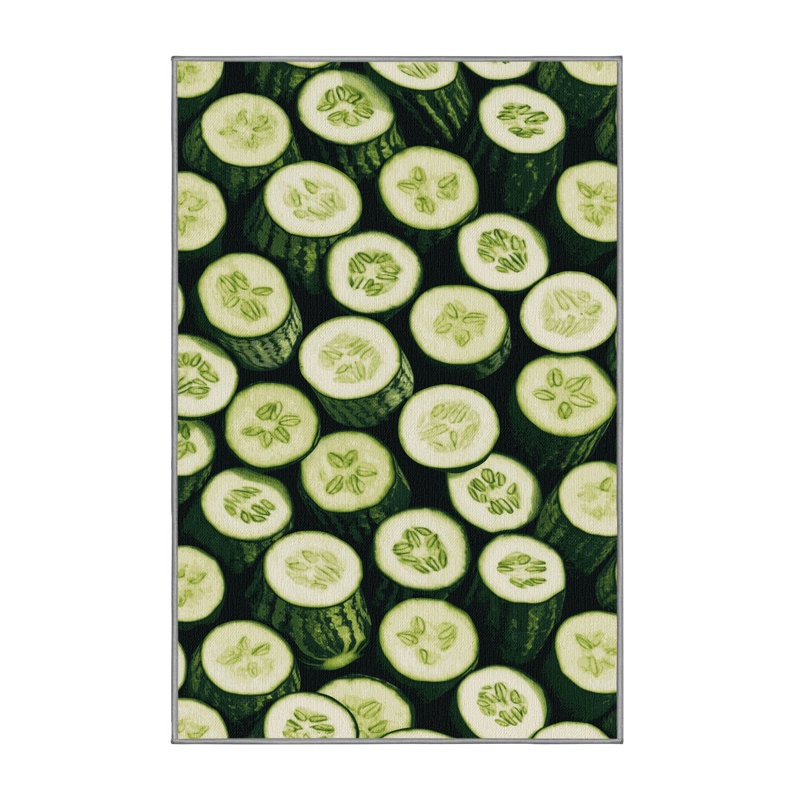 Tapis lavable à découper des tranches de concombre, Rectangulaire 2 pi x 3 pi