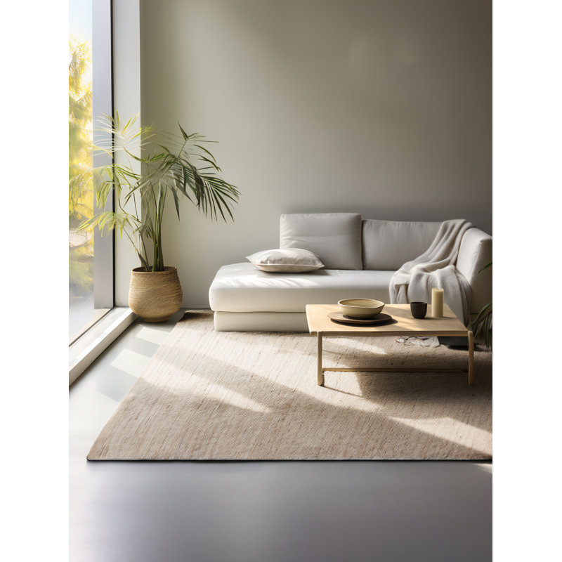 Hand Woven Beige Indoor Rug, Rectangle 190cm  x 280cm