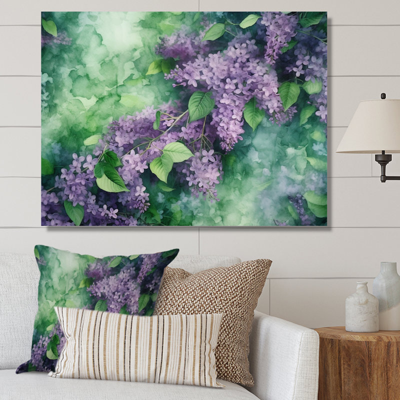 Green Lilac Blooms II, reproduction d'art sur toile, Toile tendue, H 12 po x l 20 po x P 1 po