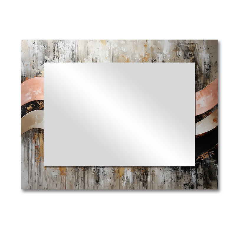 Éclairage cinétique «Energy Of Wave» I - Op Art - miroir mural imprimé sur métal, 30 po x 40 po