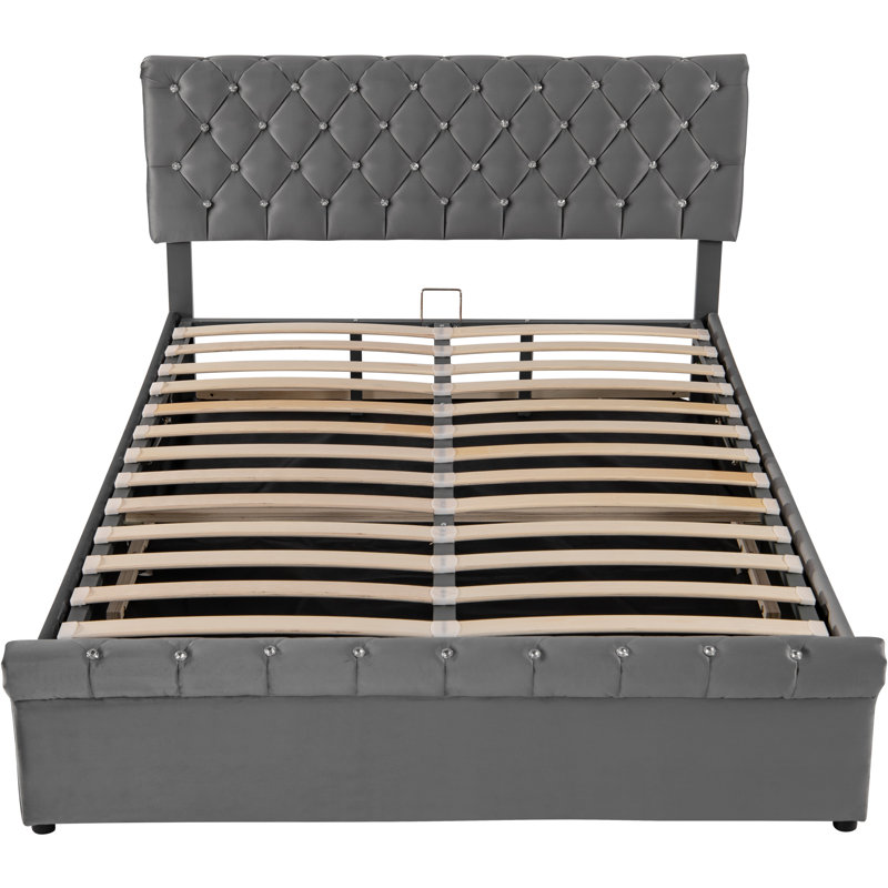 Petersville Upholstered Ottoman Storage Bed, European Double (140 x 200cm)