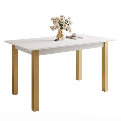Extendable Metal Base Dining Table