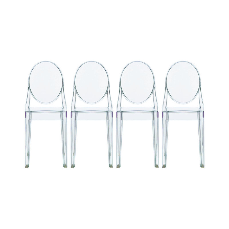 Furness Side Chair Acrylic Victorian Dining Side Chairs, Transparent Clear