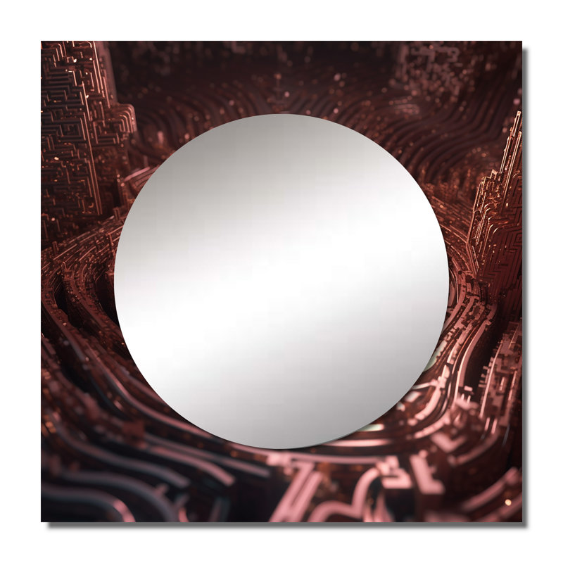 Cabriano - Miroir de paysage abstrait carré pour décoration murale, 29 po x 29 po