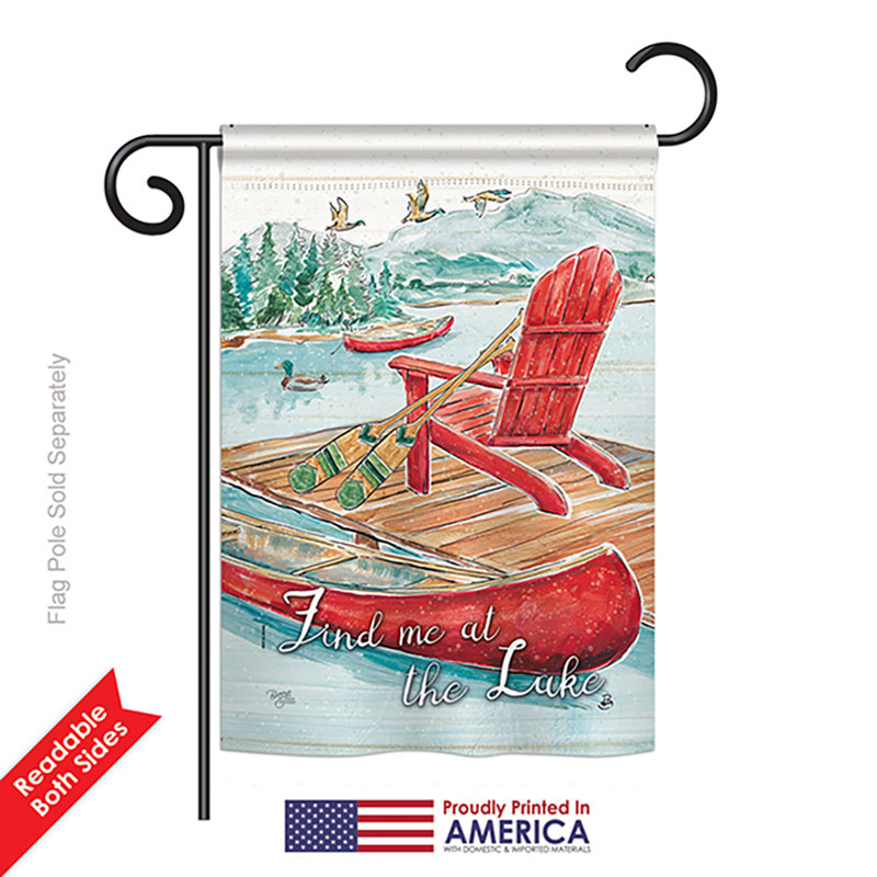 Drapeau de jardin en polyester 18,5 x 13 po Behan Find Me at the Lake