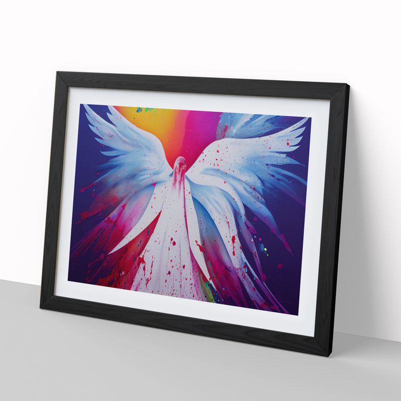 Angel Painted Vol.3 Abstract - Single Picture Frame Print, Black Framed, 46cm H x 64cm W x 2cm D