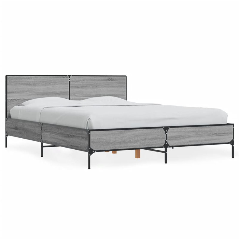 Adamek Bed, Grey Sonoma, European Double (140 x 200 cm)