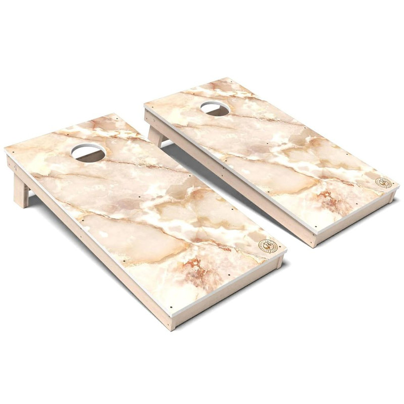 Ensemble de planches de cornhole Marble Brown, Ajouter des lumières DEL