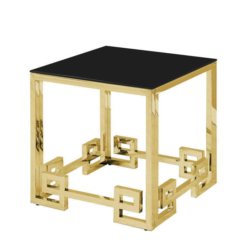 Acrylic End Table, Gold
