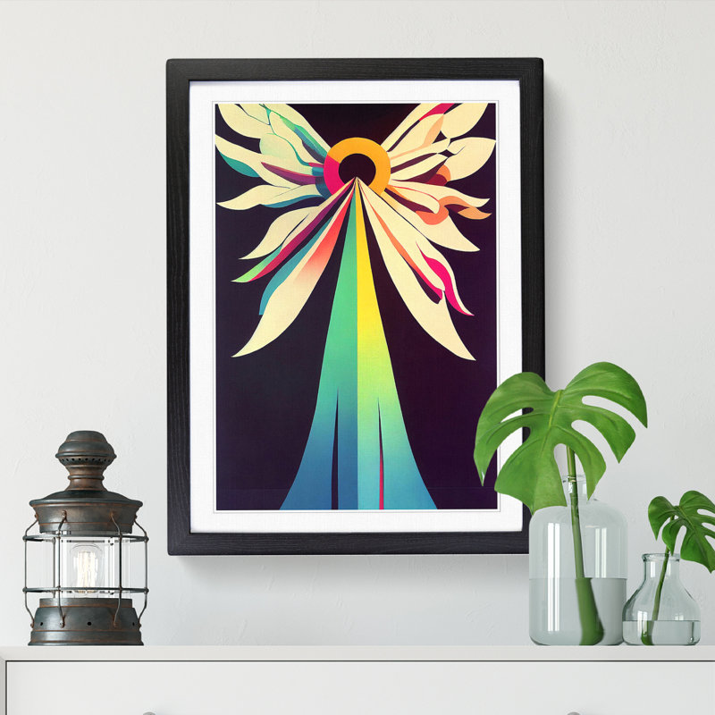 FRM-V0523-84X Angel - Single Picture Frame Print, Black Framed, 46cm H x 34cm W x 2cm D