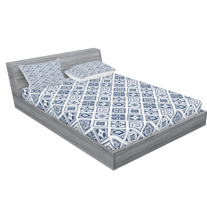 Microfiber Floral Sheet Set, Full Sheet Set + Fitted Sheet + 2 Pillowcases