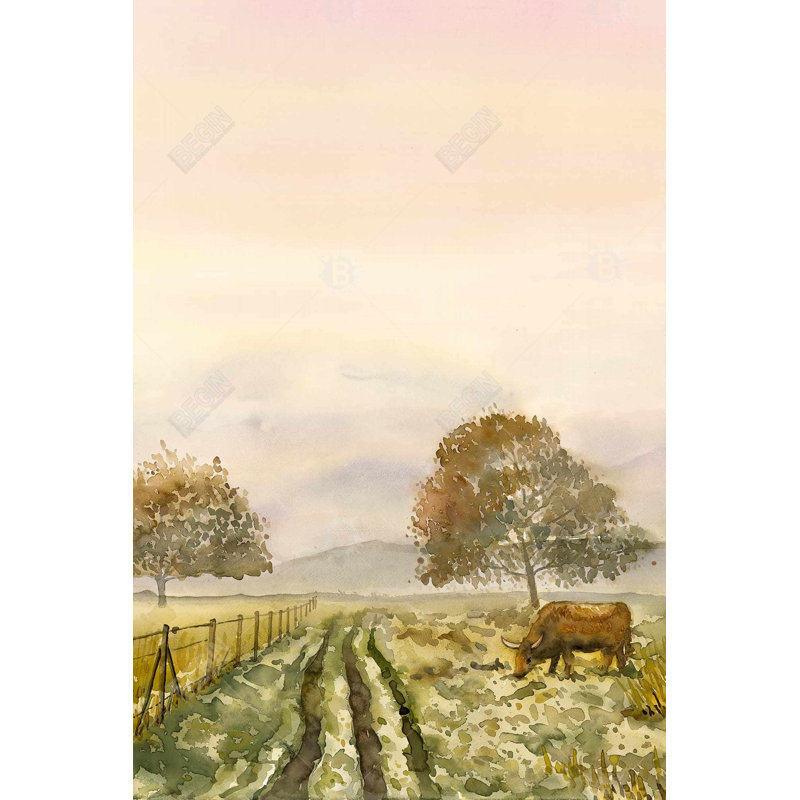 Sweet morning in the countryside Bath Mat with Non-Slip Backing - Quick Dry Memory Foam Bathroom Rug - Absorbent - Modern Plush Spa-Style - Machine Washable