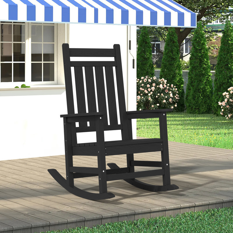 Wolak HDPE Rocking Adirondack Chair, Noir