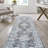 Elloise Bohemian Distressed Chenille Machine-Washable Dark Gray/Blue Rug-136602510
