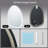 31'' H Asymmetrical LED Accent Wall Mirror, Modern Bathroom Vanity Mirror with Touch Sensor
