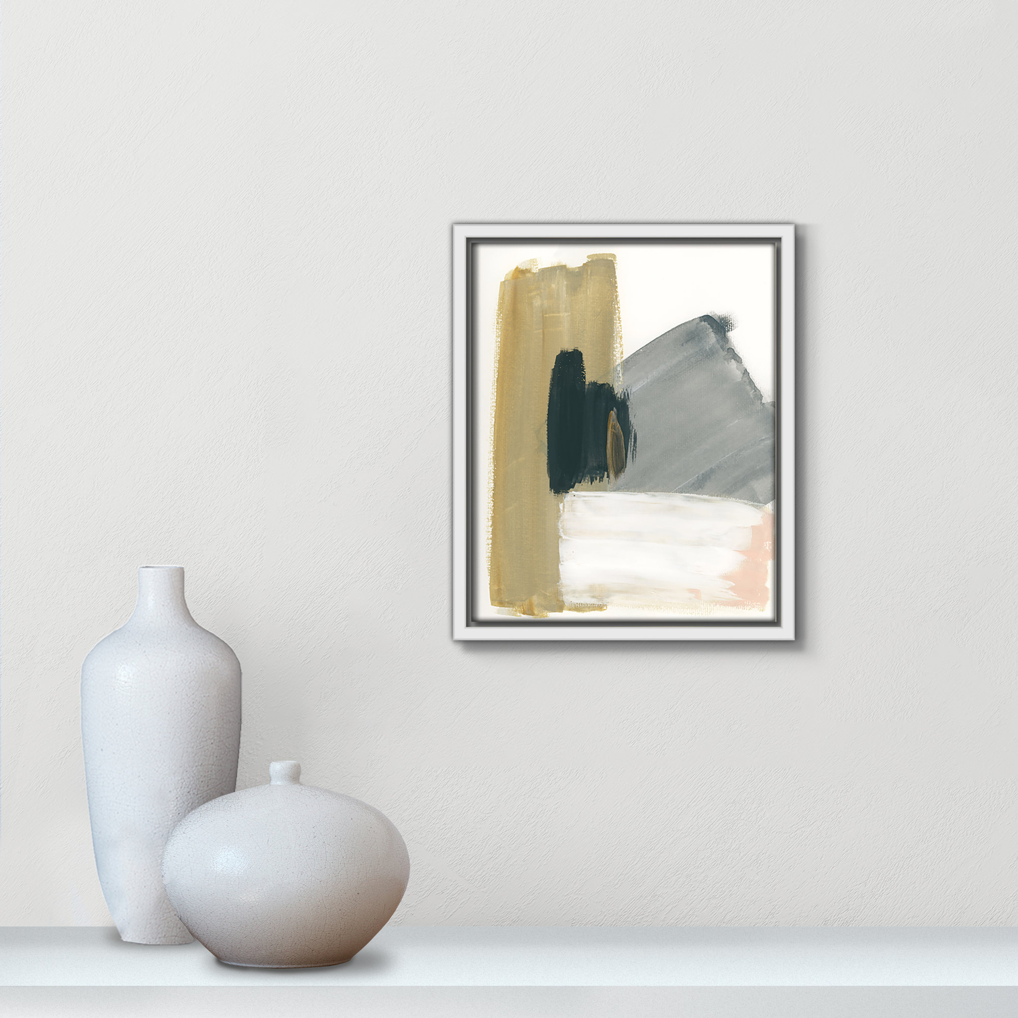 Marble Block Symmetry II by - Floater Frame Print on Canvas, White Framed, 11.5" H x 9.5" W x 2" D