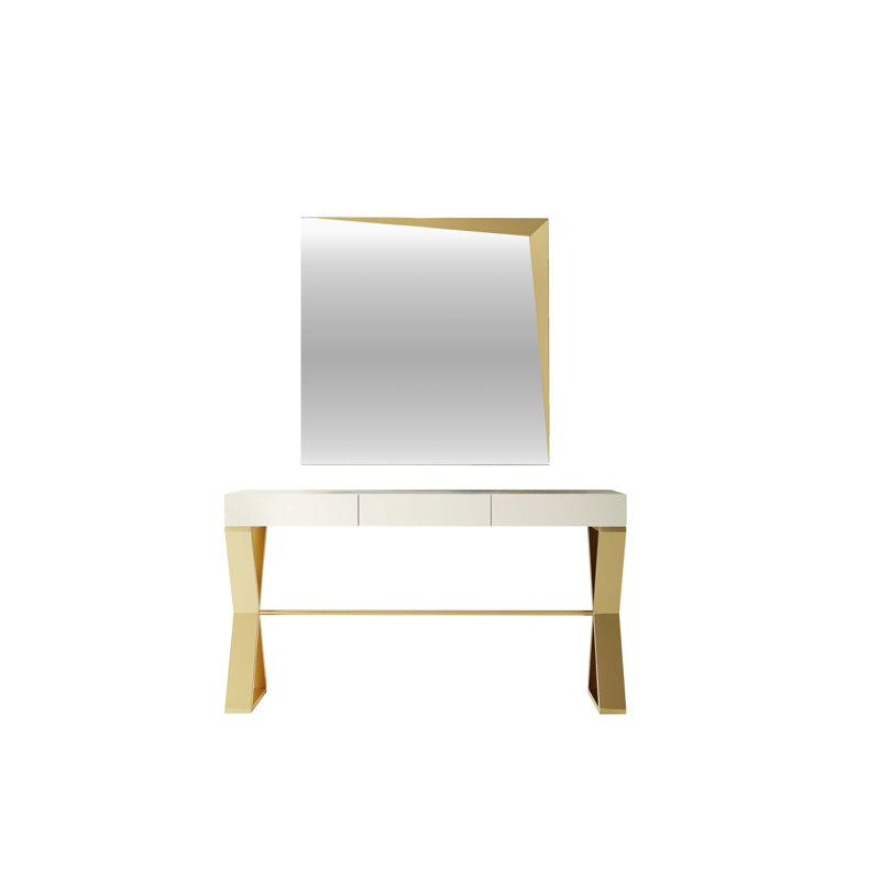 Imperium Console With Mirror R34-100, 72" H x 50" W x 20" D