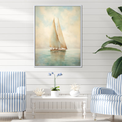 Sailboat Whispering Breezes II - Boat Sailing Wall Art