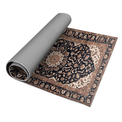 Tapis d'intérieur et d'extérieur brun Persian