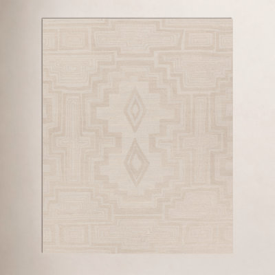 Murphie Light Gray Cream Hand-Woven Geometric Rug