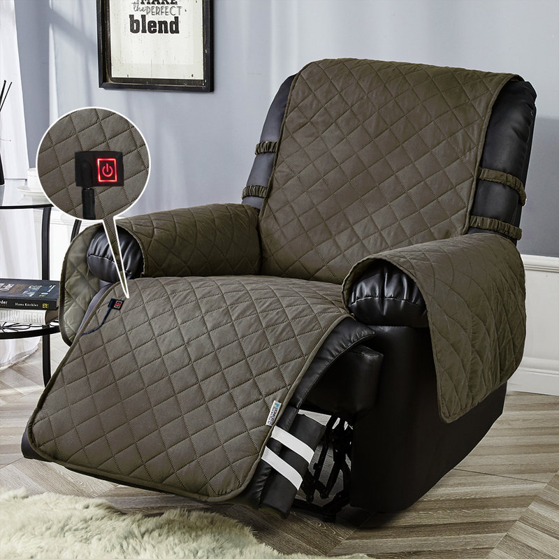 T-Cushion Recliner Slipcover, 243.8cm H x 58.4cm W x 50.8cm D, Brown 