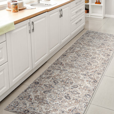 Tapis gris clair / brun Shaii Global Medallion