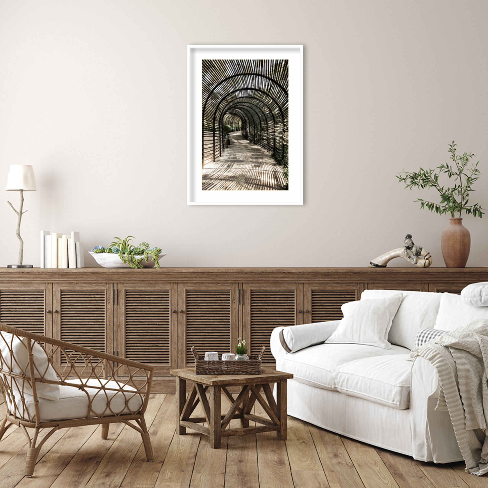 Shadow Garden by Shot by Clint Wood Framed Wall Art Print, 41" H x 30" W, White 