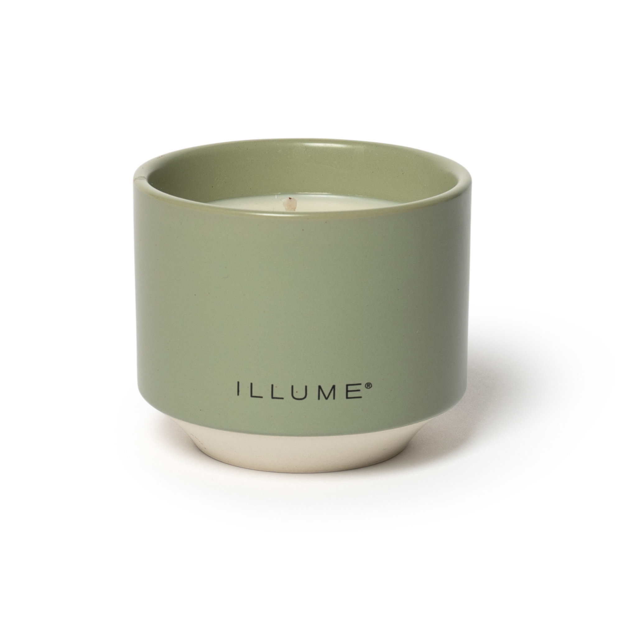 ILLUME Beautifully Done Baltic Glass Candle, Hinoki Sage, Matte Ceramic