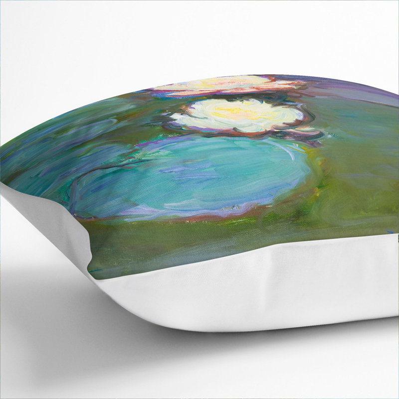Water Lilies Lily Pond Vol.41 Scatter Cushion, White, 40cm H x 40cm W x 15cm D
