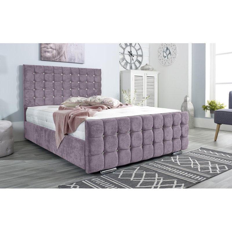 Elderton Upholstered Bed Frame, Lilac, Super King (6')