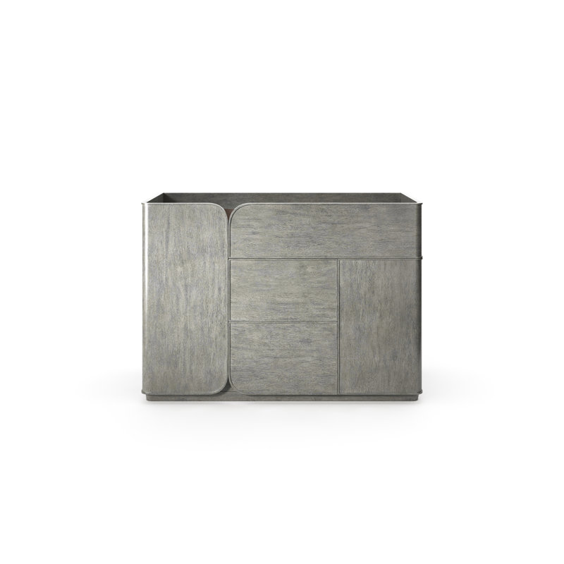 Continental Contemporary Sideboard with Smoked Glass, Argento