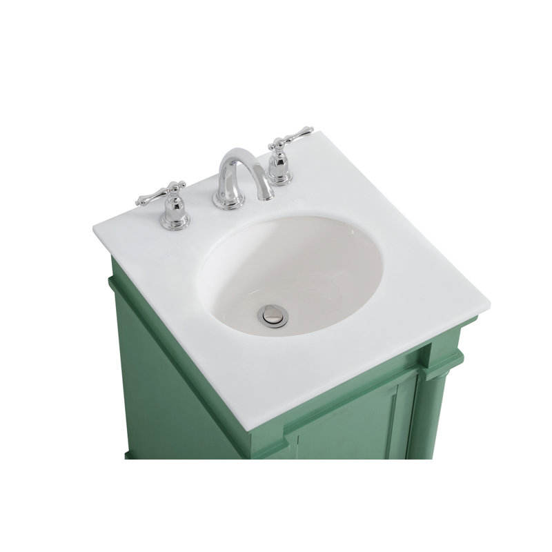 Ensemble de meuble-lavabo simple 18 po Lexington, Menthe rétro, Blanc ivoire