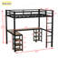 Lit mezzanine simple polyvalent avec bureau, tablettes et conception en L pour une configuration de chambre fonctionnelle et peu encombrante.-1551468050-1551468049