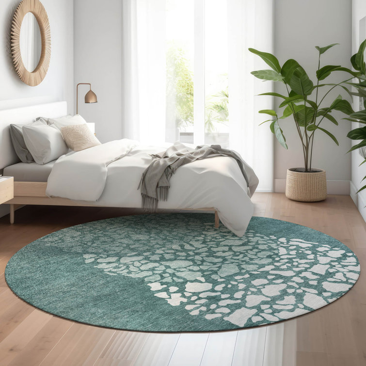 Premium Machine Washable Cerrito Teal Rug