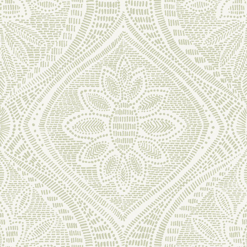Rouleau de papier peint Scout Moss Floral Ogee L 33 pi x l 20,5 po, Vert