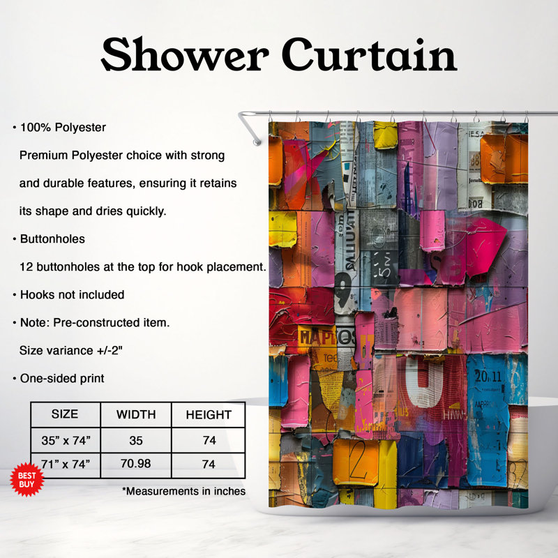 Brisk Blend - Premium Shower Curtain, 74"H x 71"W