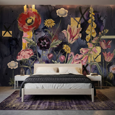 Papier peint floral foncé foncé Moody