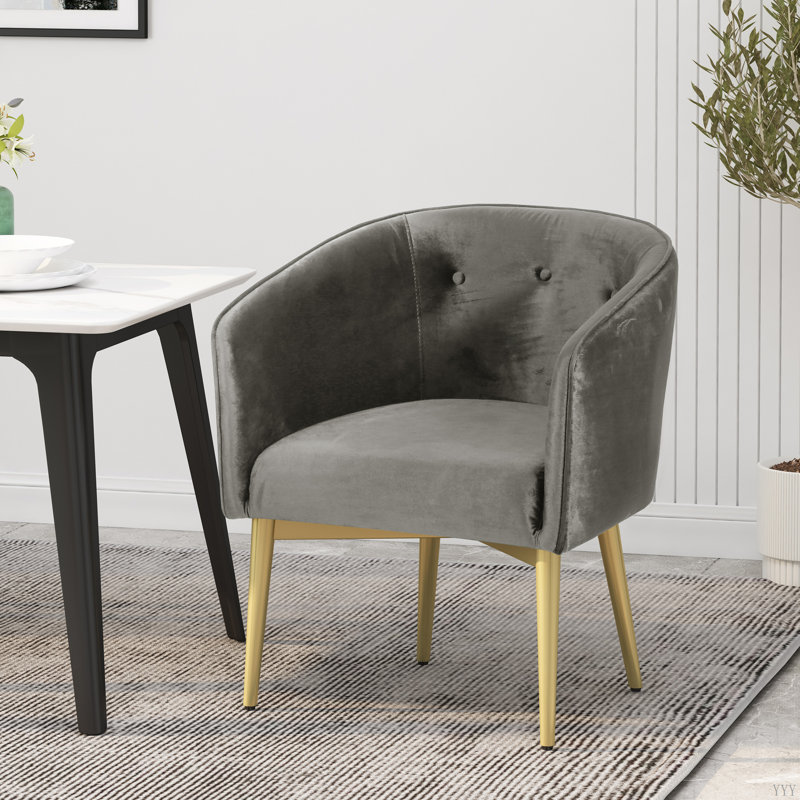 Chaise avec accoudoirs de salle à manger, Gris
