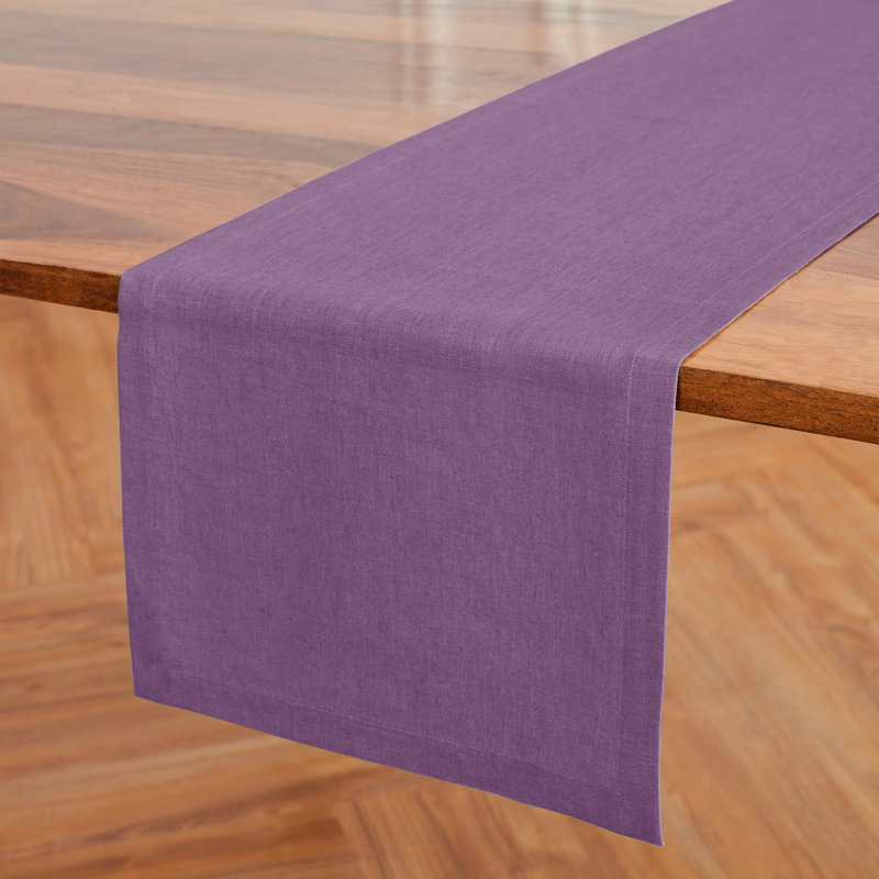 Diana - 100% Pure Linen Table Runner, 90" x 14", Mulberry