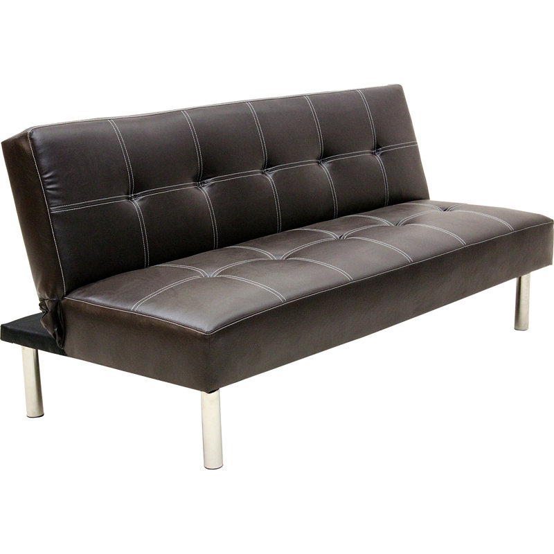 Connor Faux Leather Sleeper, Black