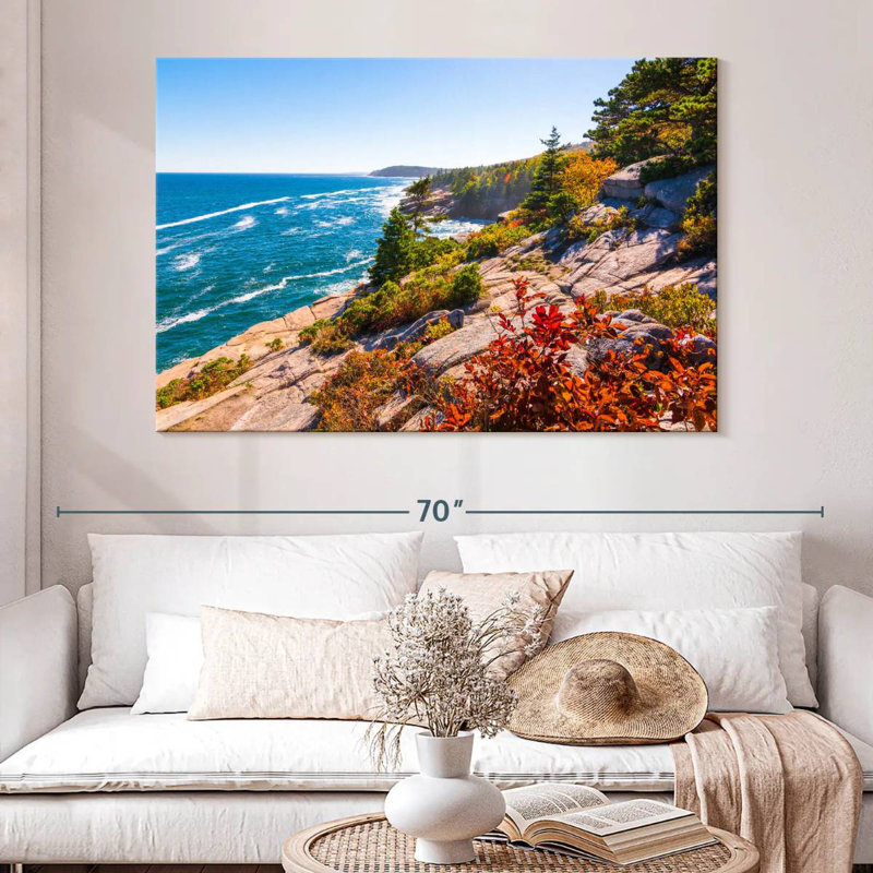Gillard Maine Coastline Cliff, H 34 po x l 51 po