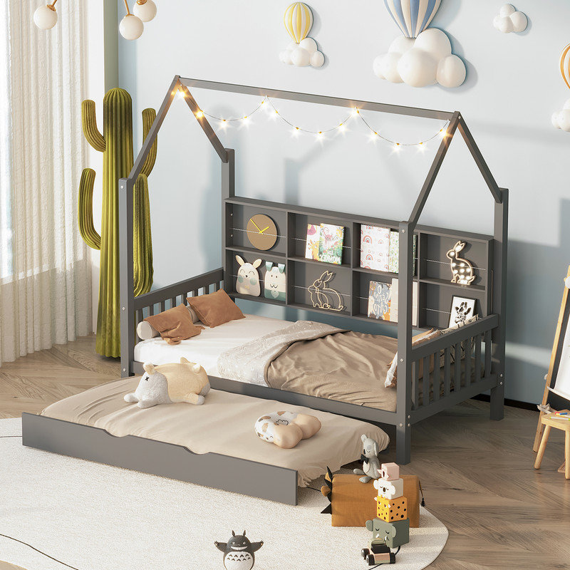 Jerald Platform Storage Bed with Trundle, Twin, White