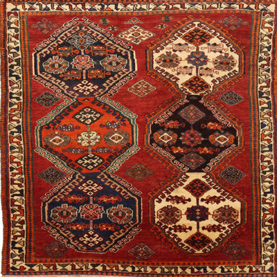 Tapis traditionnel rouge / noir Endrik