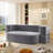 2 - Seat 78.7" Bed With Soft And Corduroy, Comfortable Cushions, Square Arms Convertible Floor Functional Blanket, Stable Support, Skin Corduroy-1279229525-1279229524