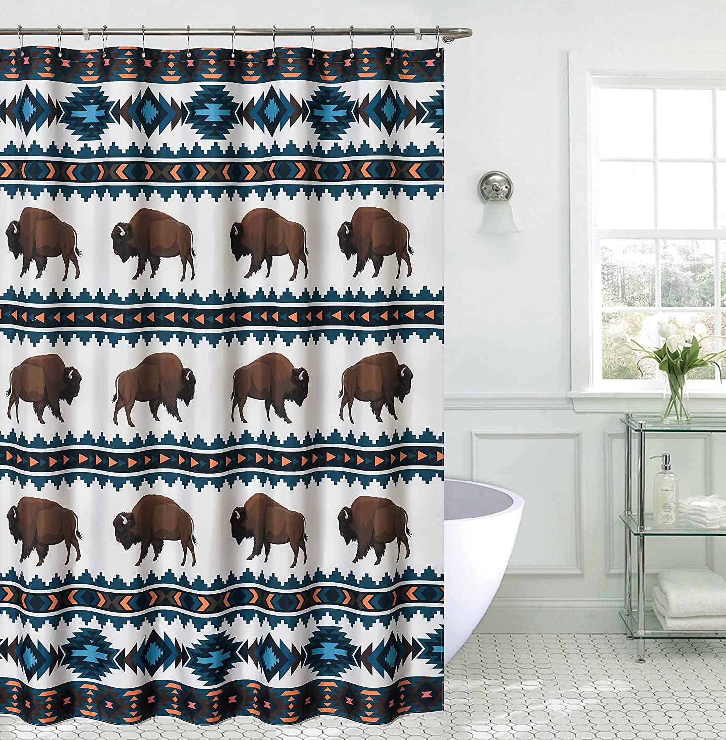 Ivy Bronx Jaquar Abstract Shower Curtain Wayfair
