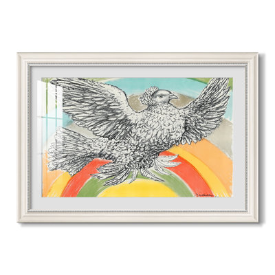 Colombe volante à l'Arc-en-ciel, Colombe volante avec arc-en-ciel, 1952 - Pablo Picasso - Toile encadrée sur mesure